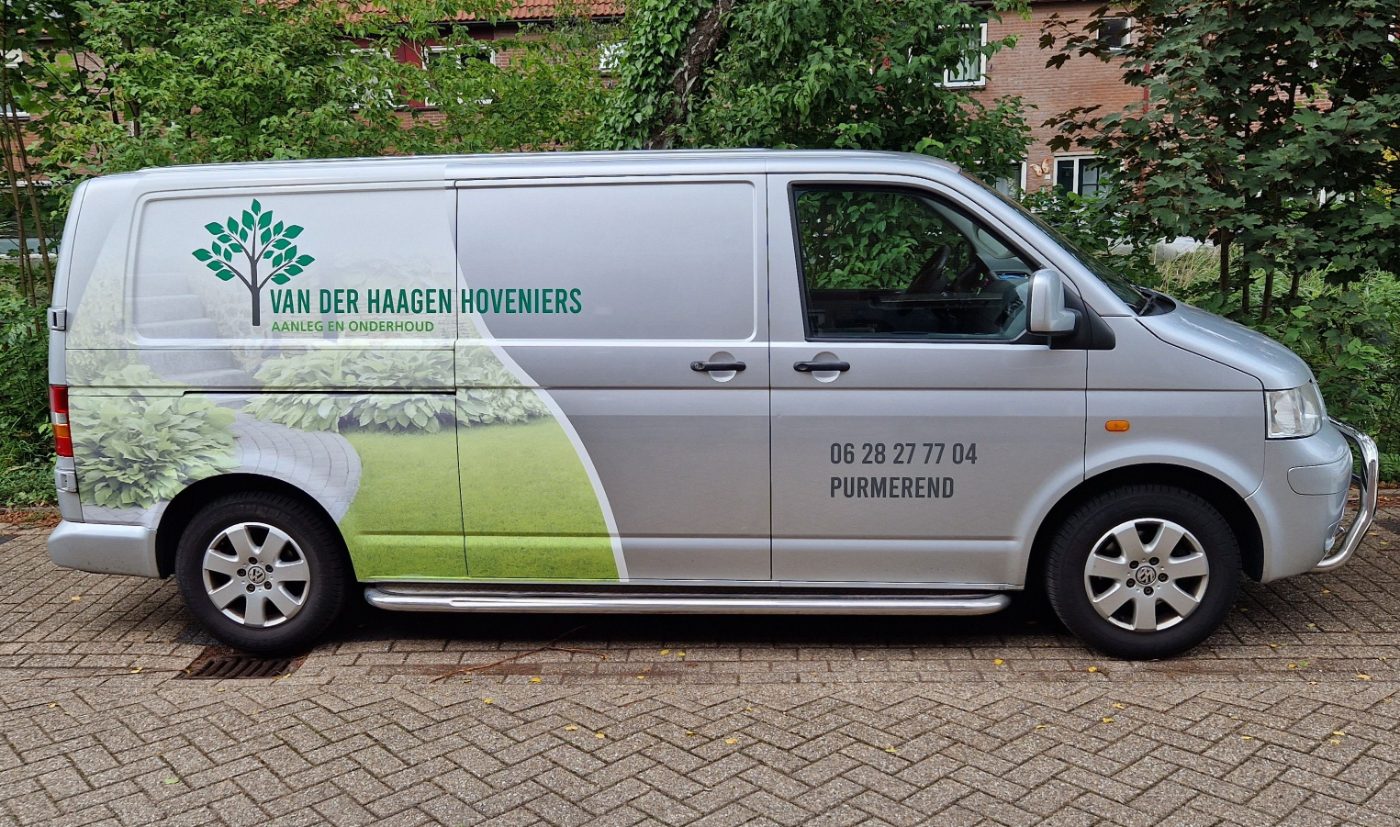 Bedrijfsbus van Van der Haagen Hoveniers, 06 28277704, Purmerend